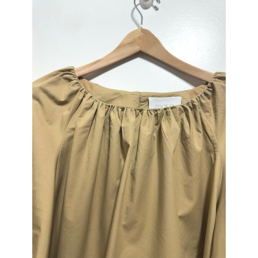 MARE MARE x Anthropologie Long Balloon Sleeve Crew-neck Blouse Size XL In Beige - Picture 7 of 11